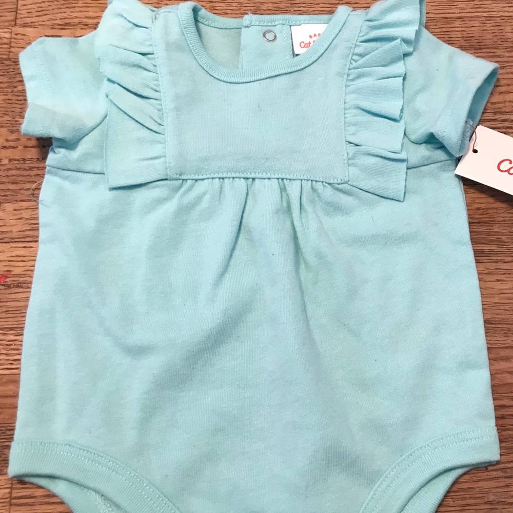 Baby Jack & Cat Girl, Ruffle, Short Sleeve Onesie
